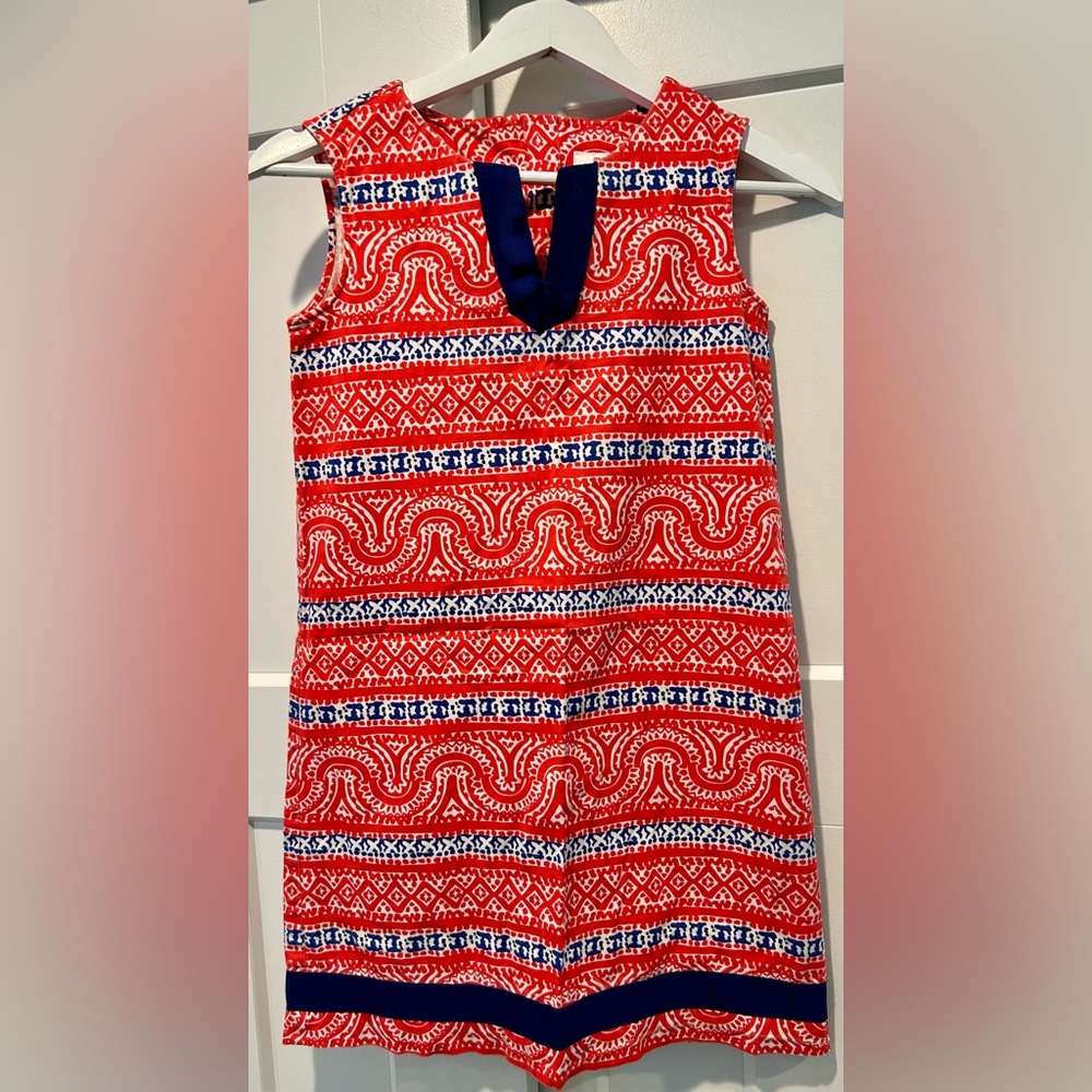 Vineyard  Vines Girls Shift Dress Size 12 Red White and Blue